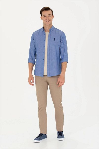 U.S. Polo Assn. Pánská košile – G081gl004 1672246 Gox023k Sax Model