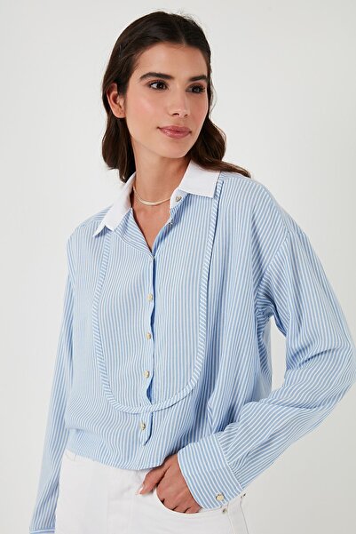 Lela Смугаста сорочка Relaxed Fit з розділеним передом СОРОЧКА 67044632S4