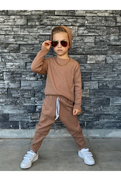 barin kids Bebek & Çocuk Unısex 3 Parça Şalvar Takım , Kaşkorse Kreş Günlük Rahat Kesim Takım