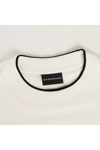 Emporio Armani Men's Logo Short Sleeve Cotton Ecru T-Shirt 3D1TD4 1JUVZ-01A8