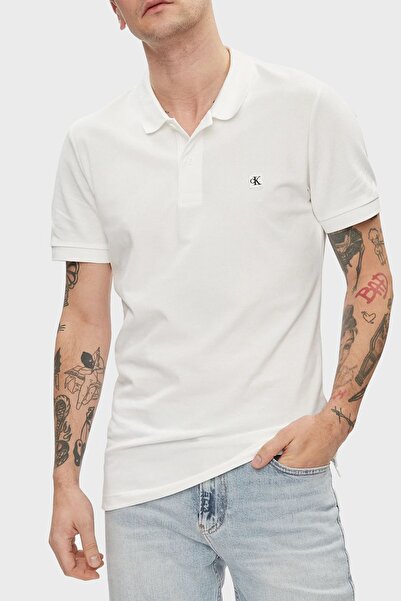 Calvin Klein Άνδρες& # x27;s CK Κεντητό Σήμα Λεπτό Πόλο Μπλουζάκι L