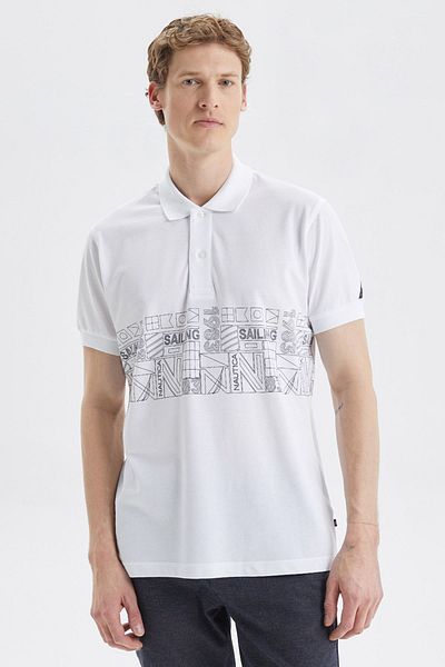 Nautica Ανδρικό μπλουζάκι πόλο - Classic Fit, 100% βαμβάκι, με κουμπιά επάνω, K35513T 1BW
