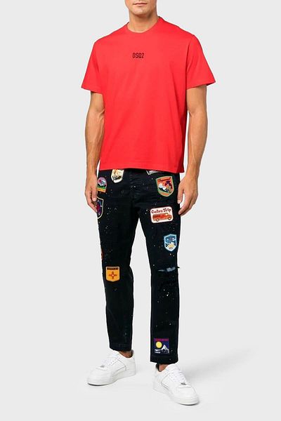 DSquared2 Logo Crew Deck 100% bumbac Relaxed Fit Tricou Bărbați Tricouri S74gd0997 S23009 312