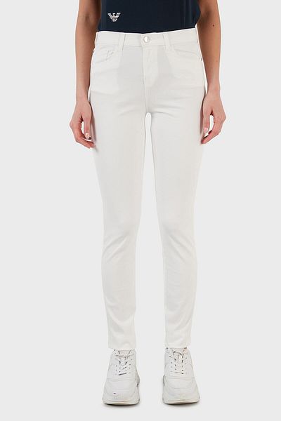 Emporio Armani Cotton High Waist Skinny Fit Jeans