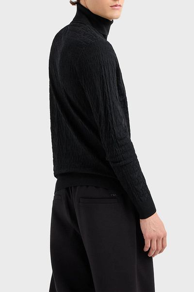 Emporio Armani Men's Turtleneck Sweater - 100% Wool, 6D1MXJ 1MJMZ 0999