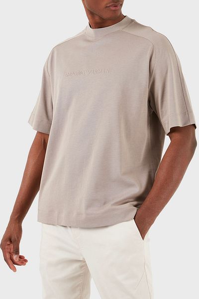 Emporio Armani Βαμβακερό μπλουζάκι με λαιμόκοψη ανδρικό μπλουζάκι 3D1T76 1JWZZ 0650
