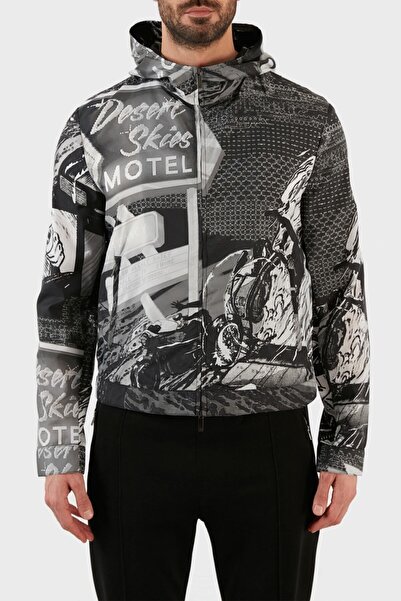 Emporio Armani Patterned Water-Resistant Hooded Coat Men's Coat I1r410 I1018 991