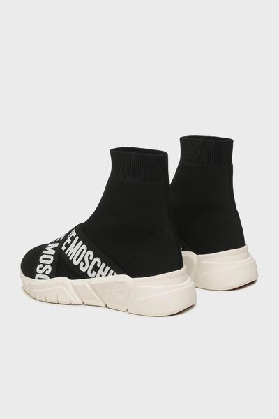 Love Moschino Logo Printed High Top Sports Shoes JA15263G1HIZ500A
