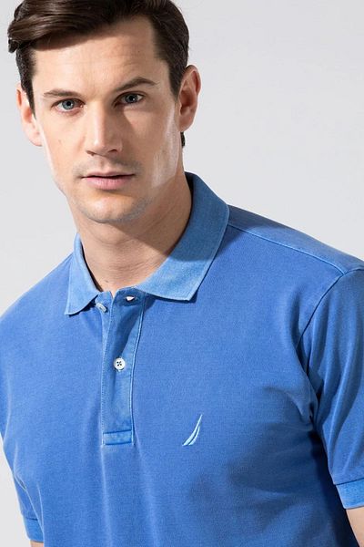 Nautica 100% βαμβακερό μπλουζάκι πόλο με λαιμόκοψη Classic Fit Ανδρικό T SHIRT με λαιμόκοψη POLO K35111T 4CM