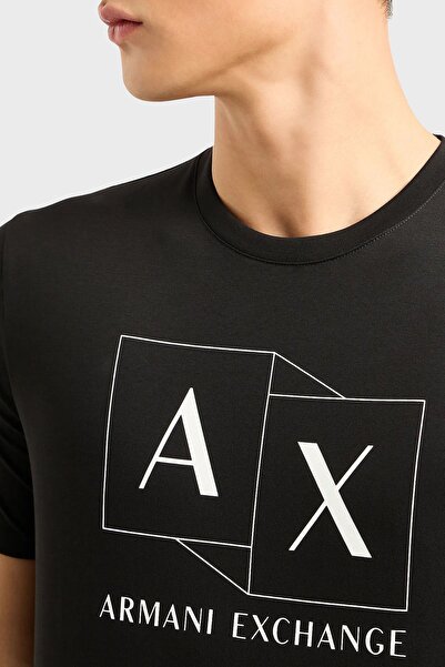 Armani Exchange Ανδρικό μπλουζάκι με λαιμόκοψη βαμβακερή κανονική εφαρμογή 3DZTAD ZJ9AZ 1200