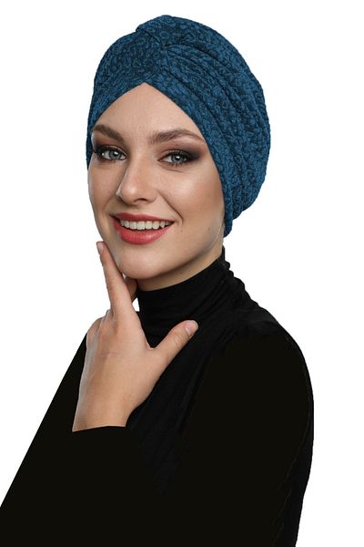 fidan bone Έτοιμο καπό Hijab Turban με επένδυση πετρελαίου με ταινία μπροκάρ