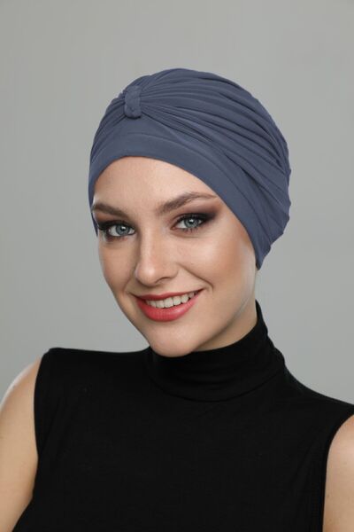 fidan bone Turban împletit gri închis, gata de purtare, pentru hijab, șapcă p...