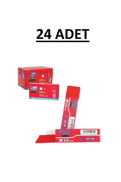 Mikro Min M-928 2.4x90mm Red Pencil - 24 Pieces
