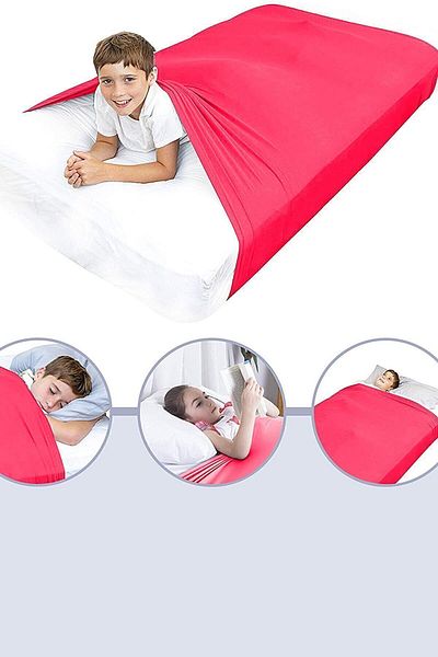 Bundera Sensory Lycra Red Single Sheet Elastic Duvet Cover Bedspread