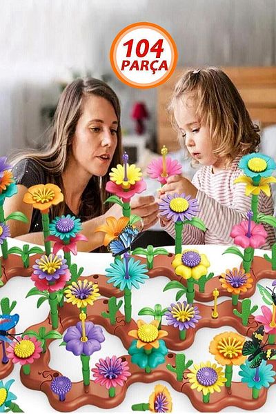 Bundera 104 Piece Flower Garden Building Set - Jigsaw Puzzle Puzzle - Sea and Beach Toy