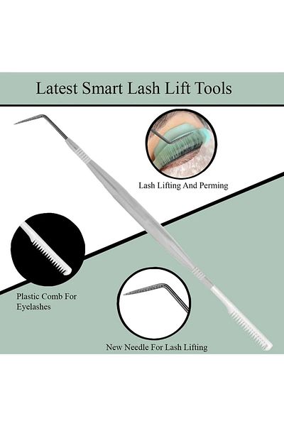 OZLEM BASAR BEAUTY Eyelash Lifting - Pointed Tip Steel Filler, Unbreakable Combing Tool