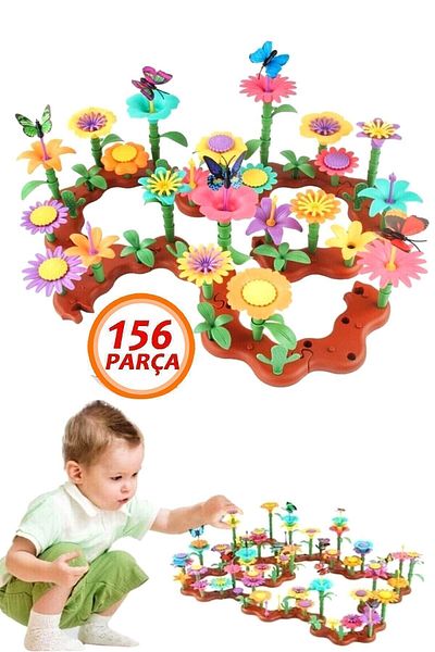 Bundera 156 Piece Sea and Beach Flower Garden Building Set - Puzzle Puzzle