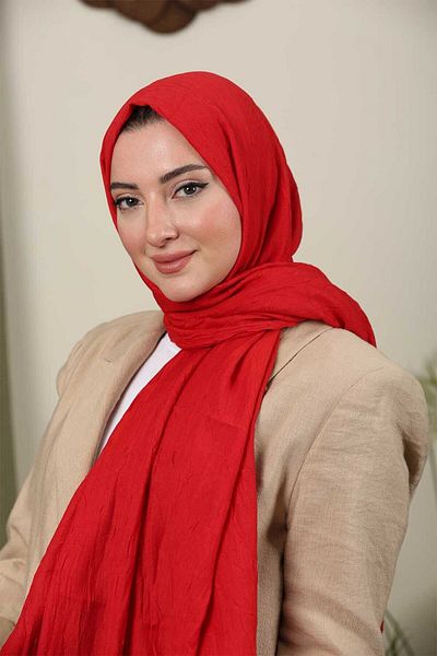 Trablus Hijab Women's Bamboo Scarf Shawl Red