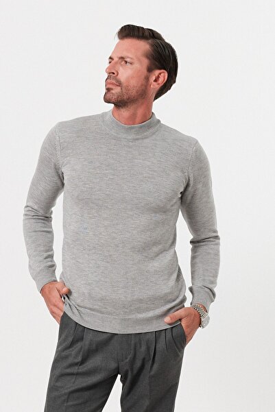 Livio Ferri men's Slim Fit Turtleneck Knitwear Sweater - Half Turtleneck