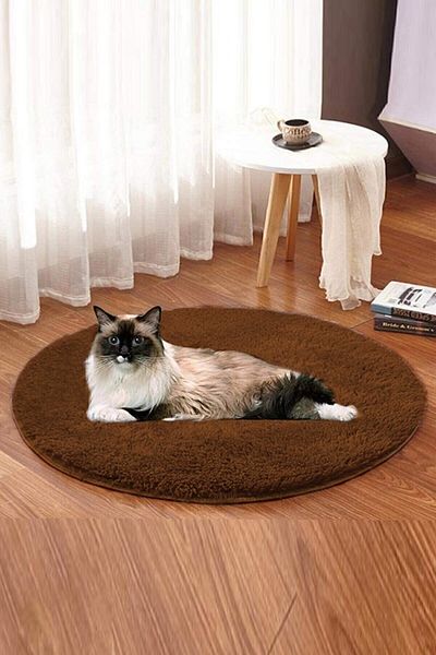 Bundera Ares Plush Cat Cushion Coffee Pet Bed Cat Nest Mat Cat Cottage Cushion