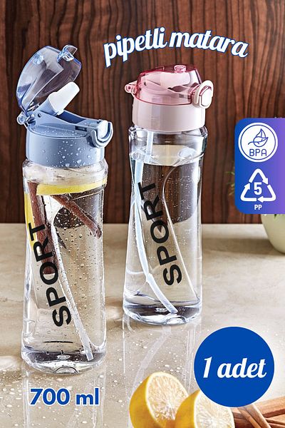 GRİMOR Life 700 ml Polycarbonate Sports and School Water Bottle with Sippy - Leak Proof, No Smell
