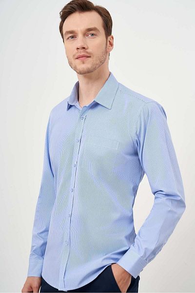 Morven Men's Blue Cotton Plaid Pocketed Hard Collar Regular Fit Shirt