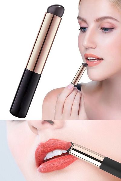 Bundera Oblique Round Silicone Washable Lip Liner and Makeup Concealer Brush - Multi-Purpose