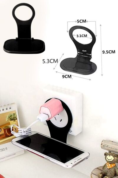 Bundera 2 Adet Mobil Şarj Priz Askısı Ve Telefon Tablet Standı Siyah