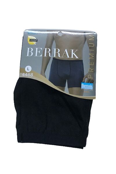 Berrak Ανδρικό μαύρο λεπτό ελαστικό ModalBoxer Short 4 Pack 4488