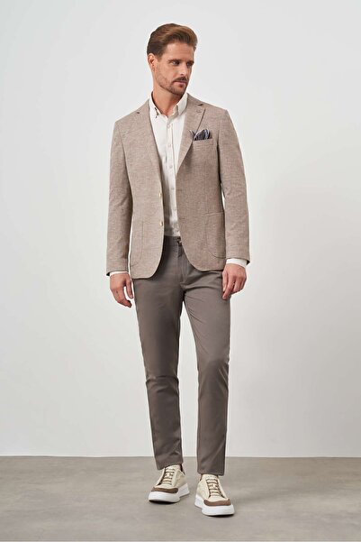 Morven Men's BROWN Woven Slim Fit Bag Pocket Mono Collar Sports Jacket