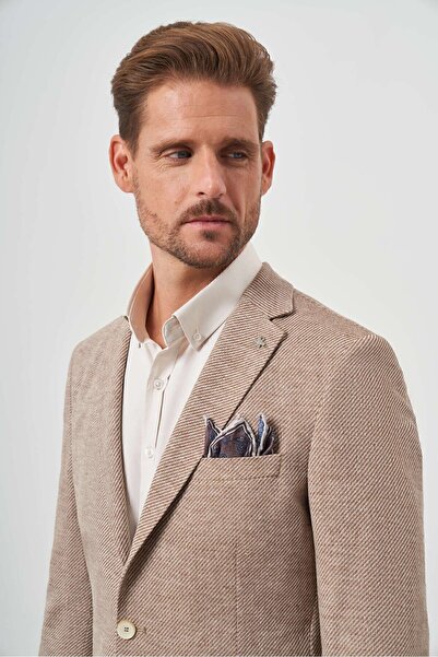 Morven Men's BROWN Woven Slim Fit Bag Pocket Mono Collar Sports Jacket