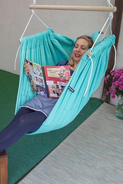 Bundera Angel Turkuaz Çocuk Salıncağı Bebek Hamak Beşik Salıncak Yatak Ev Salon Oda Bahçe Salıncağı Hamağı