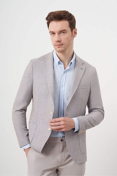 Morven Jachetă sport pentru bărbați A. BLUE țesută slim fit, buzunar, cu guler mono