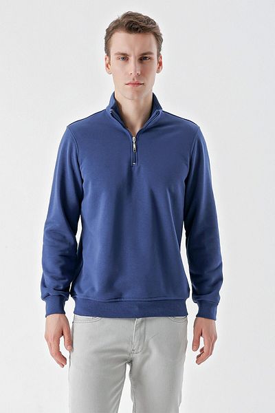 Morven Tricou pentru bărbați Marine Trend, cu fermoar, cu guler Bato
