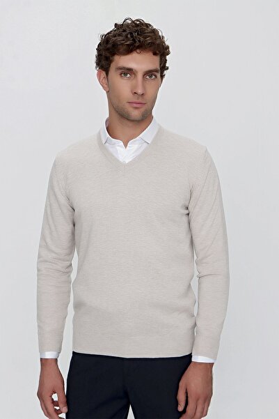 Morven Πλεκτό πουλόβερ Basic Dynamic Fit Relaxed Cut V λαιμόκοψη