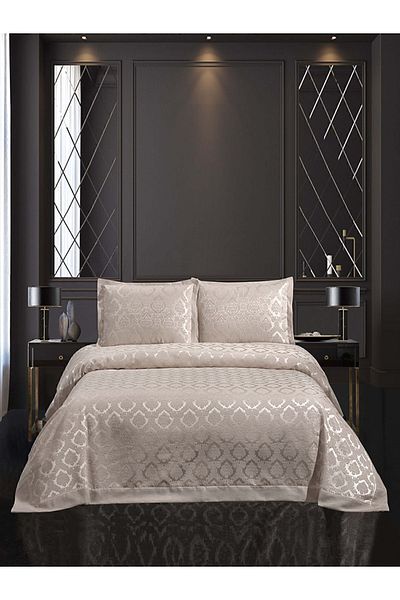 Karna Home Cuvertură dublă Marvella Chenille Bej