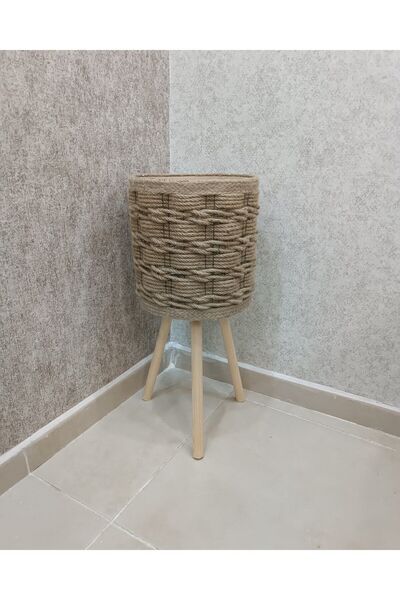 BLACK PEARL Halat saksı ahşap saksı bambu saksı