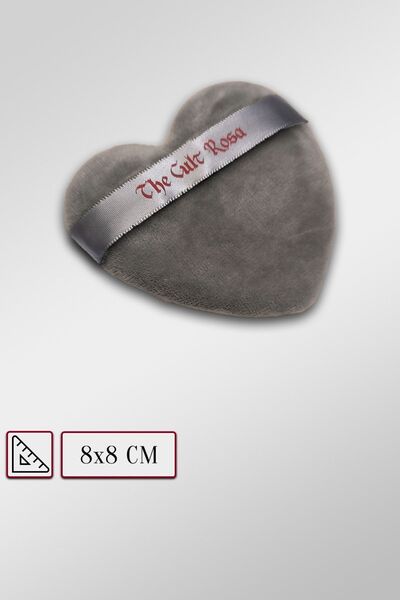 The Cult Rosa Moretta "Gray Heart" L. - Velur Makyaj Pufu - Toz ve Likit Ürün...