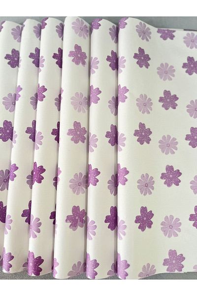 Meyofficial Lilac tone floral patterned plush packaging paper 50*70 cm 25 sheets