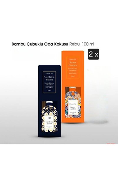 Dream Air Desenli Reed Diffuser 2'li Çubuklu Bambu Oda Kokusu