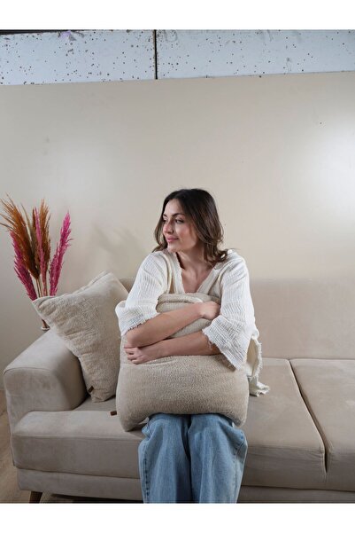 Formeya Çift Tarafı Wellsoft Kumaş 2'li 44x44 cm Hediyelik Dekoratif Pelüş Kırlent Kılıfı Yastık Kılıfı