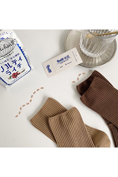 çorapmanya 5 Ζεύγη Γυναικείες - Πολύχρωμες άνετες ελαστικές κάλτσες με ραβδώσεις