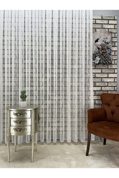 Taç Rüyaper Linen Slub Tulle Curtain (1/2.5) Regular Pleat