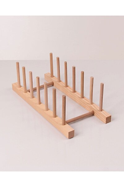 Pembe Çarşı Bambu Tabaklık Ahşap Tabak Standı