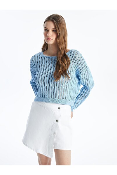 Dexia Maia - Πλεκτό Λεπτομερές Μακρυμάνικο Πλεκτό - Μπλε Χρώμα