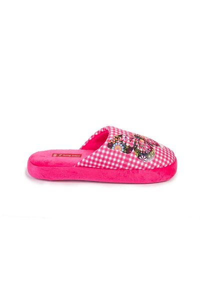 Flyingsteps Papuci de interior pentru femei de iarnă fucsia