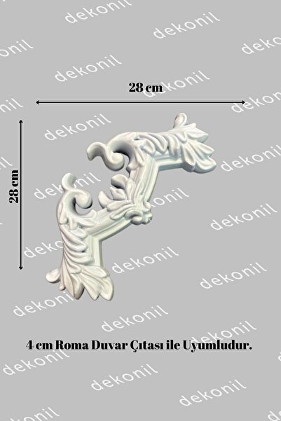 Dekonil Duvar Çıtası Geçmeli Şah Ps Köşe Motifi 4cm (1 Adet)