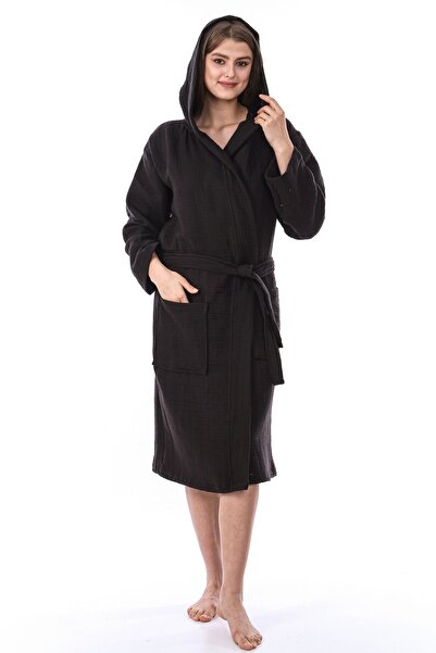 destinyhometex Unisex μπουρνούζι με κουκούλα 4 στρώσεων 100% οργανικό βαμβάκι Premium Multi Muslin Ultra Soft