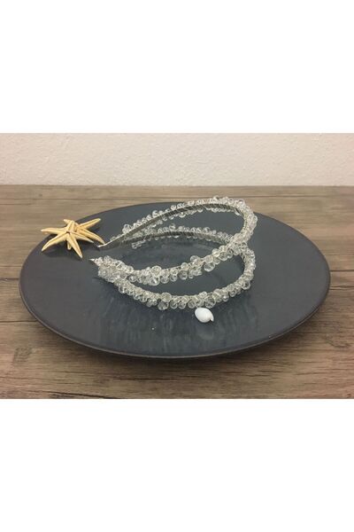 Yumak Dekor Grup Coroana de mireasă transparentă pentru maternitate - Accesoriu dublu pentru logodna cu henna