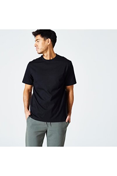Decathlon Erkek Siyah Regular Spor Tişörtü 500 Essentials - Fitness
